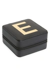 Nordstrom Initial Square Jewelry Box In E- Black- Gold