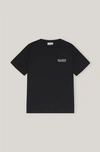 Ganni Thin Software Jersey O-neck T-shirt Black Size Xxs