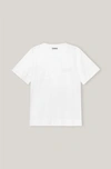 Ganni Thin Software Jersey O-neck T-shirt White Size Xl