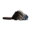 La Doublej Feather-trim Detail Slippers In Nero
