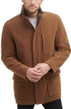 Cole Haan Signature Wool-blend Plush Coat In Camel