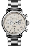 Shinola 'the Runwell Chrono' Bracelet Watch, 47mm In Ivory