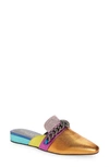 Kurt Geiger Chelsea Colour-blocked Chain-embellished Leather Mules In Mult/other