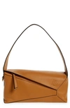 Loewe Puzzle Hobo Leather Handbag In Warm_desert