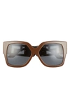 Versace 59mm Rectangular Sunglasses In Brn/ Grn/ Dark Grey Rectangle