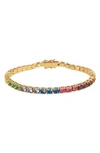 Kurt Geiger Rainbow Crystal Tennis Bracelet In Multi