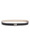 Givenchy 4g Buckle Reversible Skinny Leather Belt In Black