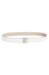 Givenchy 4g Buckle Reversible Skinny Leather Belt In Ivory