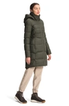 The North Face Metropolis Water Repellent 550 Fill Power Down Hooded Parka In New Taupe Green