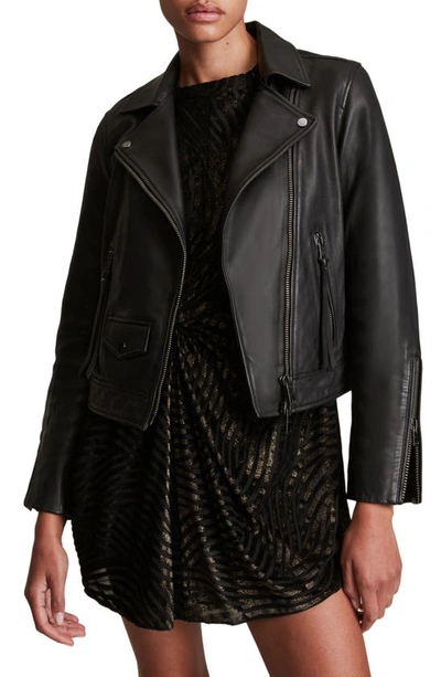 Allsaints Rally Biker Jacket In Black