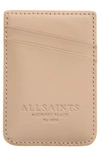Allsaints Callie Leather Card Case In Alabaster Pink
