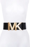 Michael Kors Wide Logo Belt In Black
