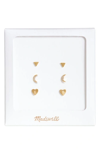 Madewell Nightlove Stud Earring Set In Vintage Gold