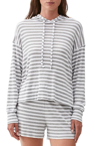 Michael Stars Kylo Striped Hoodie In White