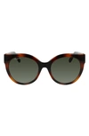 Ferragamo Gancini 53mm Round Sunglasses In Tortoise