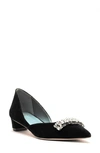 Frances Valentine Paula Velvet Ornament Heels In Black In Black