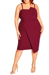 City Chic Trendy Plus Size Enchant Strapless Dress In Sangria