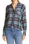 Rails Hunter Metallic Thread Plaid Button-up Shirt In Teal Navy Pink