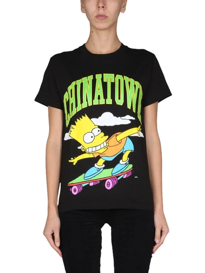 Chinatown Market X The Simpsons "cowabunga" T-shirt In Black