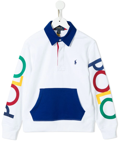 Ralph Lauren Kids' Magic Fleece Rugby Sweatshirt In White