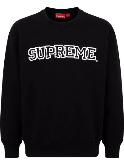 Supreme Shattered Logo Crew-neck Sweatshirt In Black