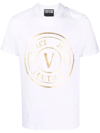 Versace Jeans Couture White Cotton T-shirt With Logo Print