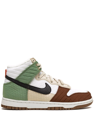 Nike White & Brown Dunk High Lx Next Nature Sneakers In Multicolor