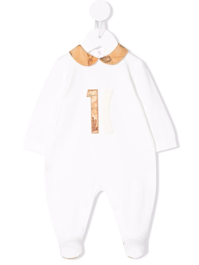 Alviero Martini Babies' Embroidered-design Pajamas In White