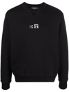 Dsquared2 Black Logo Crew-neck Sweatshirt In Black