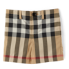 BURBERRY BABY BEIGE CHECK ROYSTON SHORTS