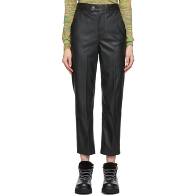 Levi's Black Faux-leather Math Club Trousers In Leather Night
