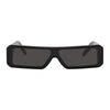 Rick Owens Rectangle Frame Sunglasses In 0909 Black
