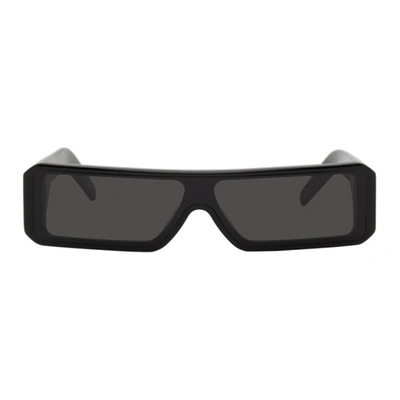 Rick Owens Rectangle Frame Sunglasses In Black