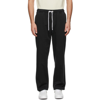 Palm Angels Black Pxp Washed Palm Chino Trousers In Black White
