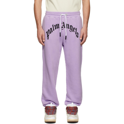 Palm Angels Logo印花运动裤 In Purple