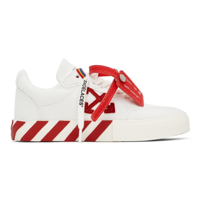 Off-white Kids White & Red Canvas Vulcanized Low Sneakers