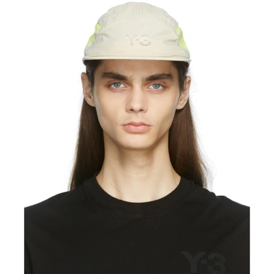 Y-3 Embroidered Logo Baseball Cap In Beige