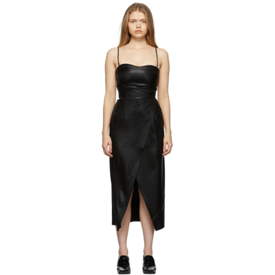 Nanushka Black Satin Kamari Dress