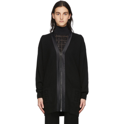Givenchy Silk Trim Wool & Cashmere Cardigan In Black