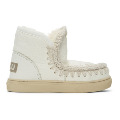 Mou Kids Off-white Sneaker Boots In Wxwhi White