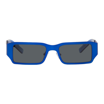 A Better Feeling Blue Pollux Chrome Sunglasses In Chrome Blue