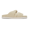 3.1 PHILLIP LIM / フィリップ リム OFF-WHITE LEATHER TWISTED SLIDES