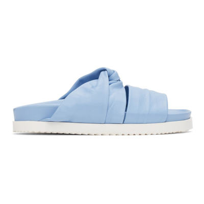 3.1 Phillip Lim / フィリップ リム Blue Leather Twisted Slides