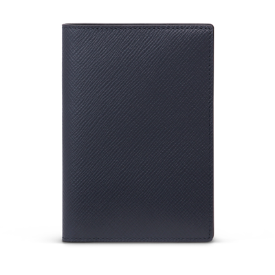 Smythson Passport Cover In Panama In Navy