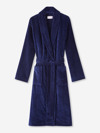 Derek Rose Womens Navy Triton Towelling Cotton Robe Xs In Navy