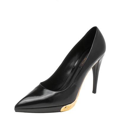 Pre-owned Louis Vuitton Black Leather Eyeline Pointed Toe Pumps Size 39