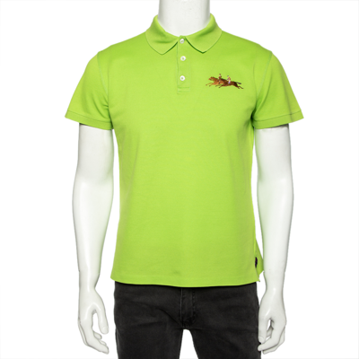 Pre-owned Ralph Lauren Green Cotton Pique Tailored Fit Polo T-shirt M