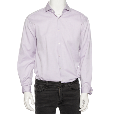 Pre-owned Boss By Hugo Boss Pink Textured Cotton Tailored Slim Fit Shirt Xxl