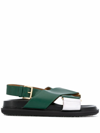 Marni Smooth Leather Sandals In Green