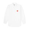 Comme Des Garçons Red Heart Patch Shirt In White
